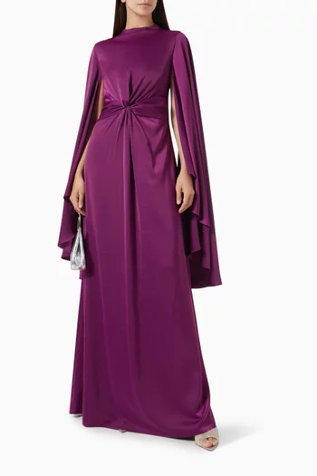 Kalla Maxi Dress in Crepe Satin