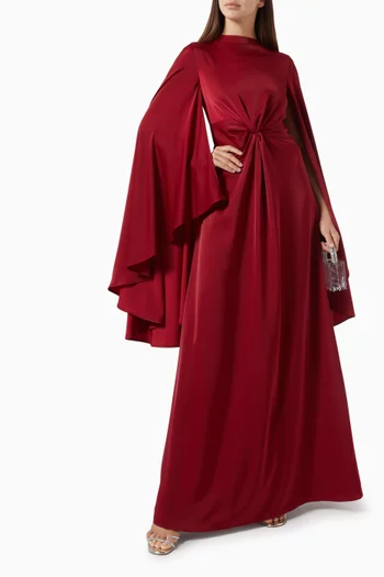 Kalla Maxi Dress in Crepe Satin