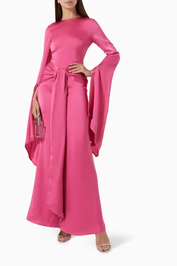 Kasmine Maxi Dress in Crepe Satin