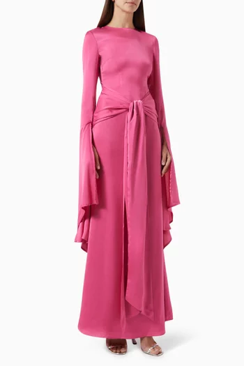 Kasmine Maxi Dress in Crepe Satin
