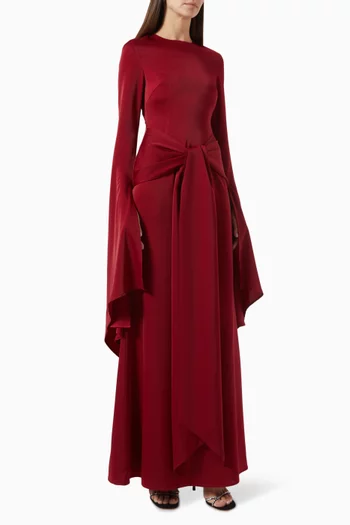 Kasmine Maxi Dress in Crepe Satin