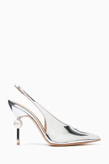 Lucia 105 Slingback Pumps in Mirror Leather