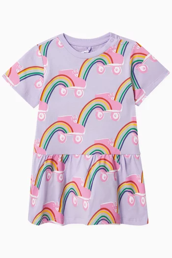 Baby Rainbow Flared Dress in Cotton