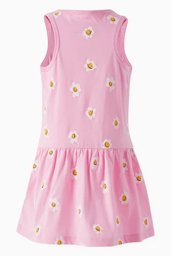 Floral Smiley Dress in Organic-cotton
