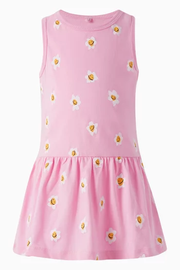 Floral Smiley Dress in Organic-cotton
