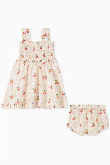Cherry Dress & Bloomers in Organic Cotton