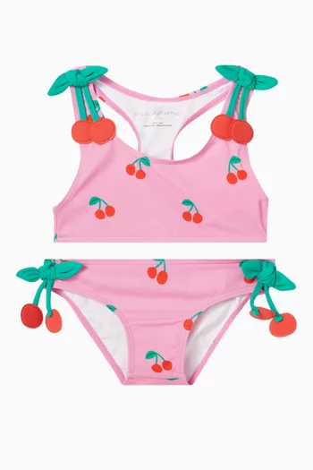 Cherry-applique Two-piece Swimsuit