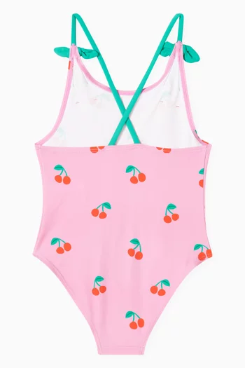 Cherry-applique One-piece Swimsuit