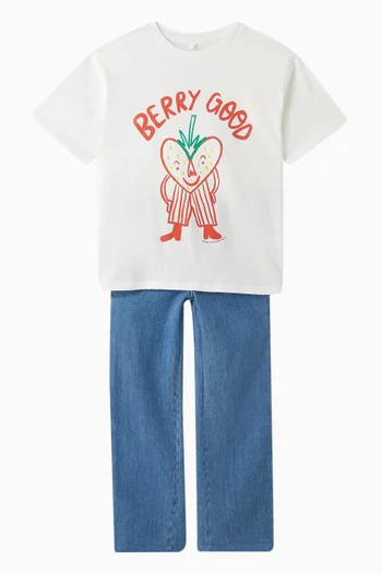Logo Wide Leg Jeans in Denim
