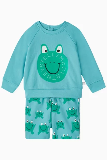 Baby Frog-print Sweatshirt in Cotton