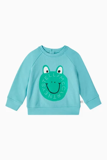 Baby Frog-print Sweatshirt in Cotton