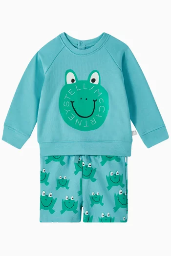 Baby Frog-print Sweatshorts in Cotton