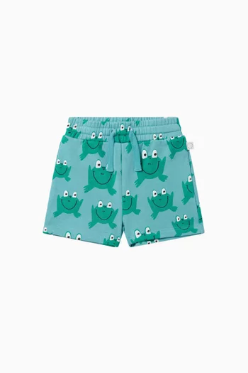 Baby Frog-print Sweatshorts in Cotton