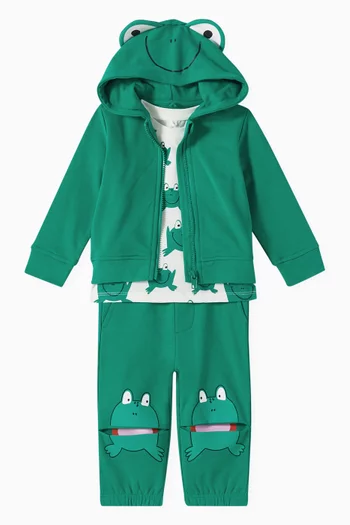 Baby Frog Pop Up Eyes Hoodie in Organic Cotton