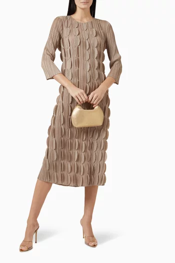 Raven 3D Petal Midi Dress
