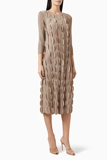 Raven 3D Petal Midi Dress