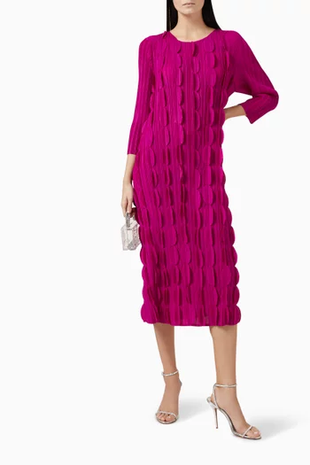 Raven 3D Petal Midi Dress