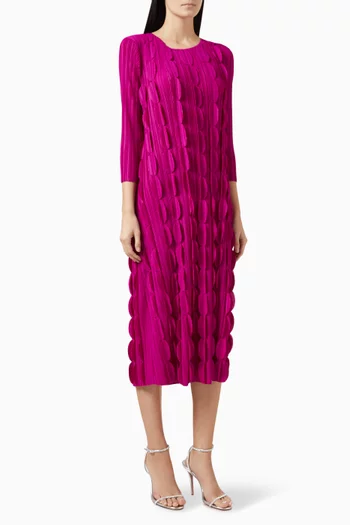 Raven 3D Petal Midi Dress