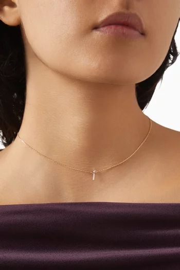 XS Oula Arabic Letter 'Alef/A' Enamel Pendant Necklace in 18kt Gold