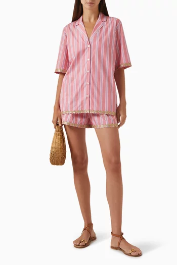 Striped Shirt in Cotton Blend