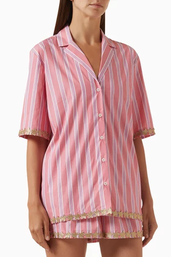 Striped Shirt in Cotton Blend