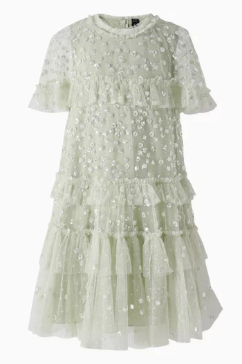 Leila Embellished Dot Dress
