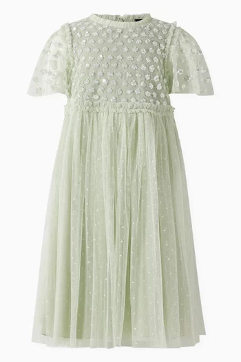 Thea Embellished Bodice Flared Dress