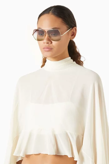 Oversized Sunglasses in Metal