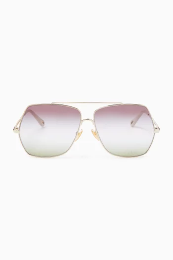 Oversized Sunglasses in Metal
