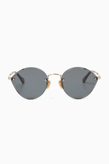 Cat Eye Sunglasses in Metal