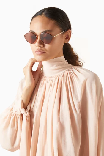 Cat-eye Sunglasses in Metal