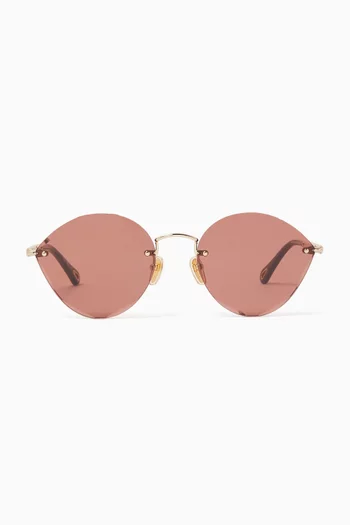 Cat-eye Sunglasses in Metal