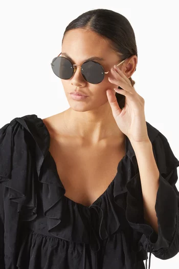 Round Rimless Sunglasses
