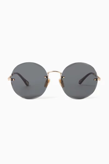 Round Rimless Sunglasses