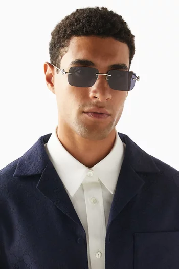 Rectangular Sunglasses in Metal