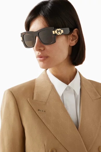 Oversized Square Sunglasses in Recycled Acetate