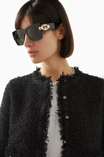 Rectangular Oversized Sunglasses in Acetate