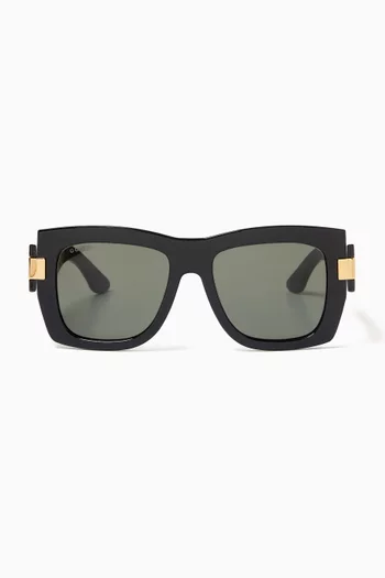 Rectangular Oversized Sunglasses in Acetate