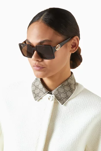 Oversized Square Sunglasses in Acetate