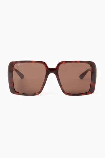 Oversized Square Sunglasses in Acetate