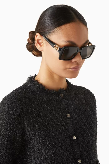 Oversized Square Sunglasses in Acetate
