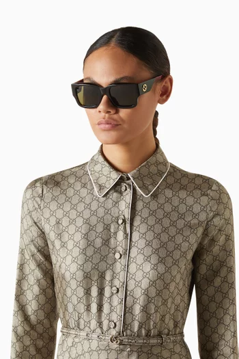 Rectangular Sunglasses in Acetate