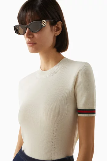Oval Sunglasses in Recycled Acetate