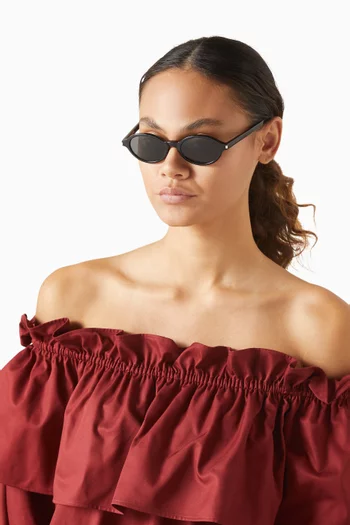 نظارة شمسية بإطار بيضاوي أسيتات