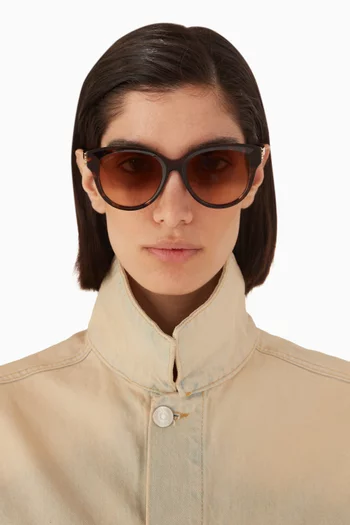 C de Cartier Round Sunglasses in Acetate