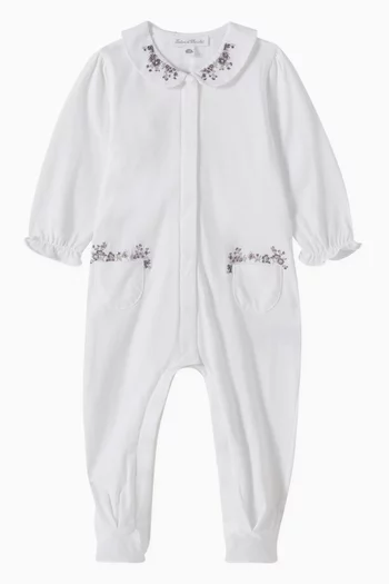 Floral Embroidered Pyjama in Cotton