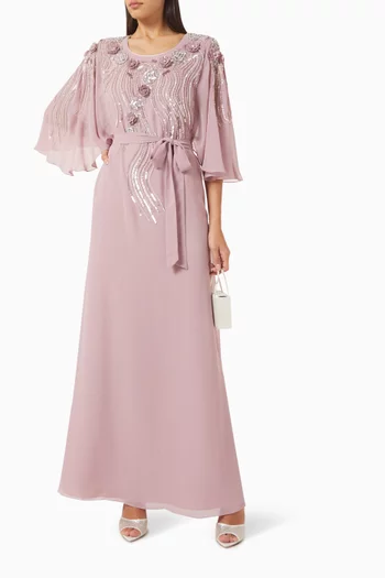 Embellished Belted Kaftan
