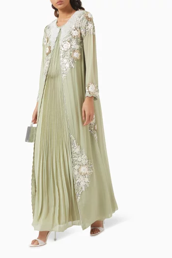 Bead-embellished Kaftan & Dress Set