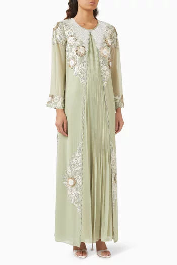 Bead-embellished Kaftan & Dress Set