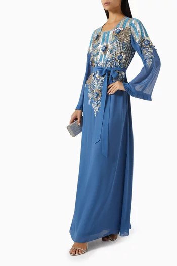 Bead-embellished Belted Kaftan